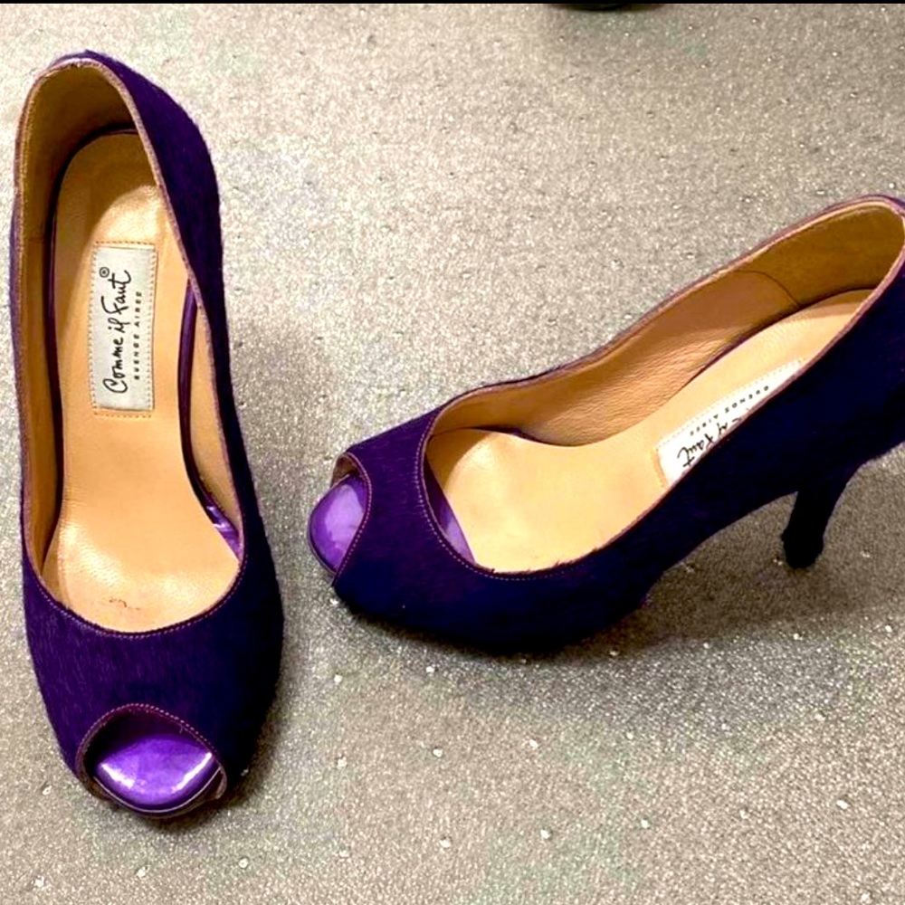 Comme il faut purple hair material tango heels